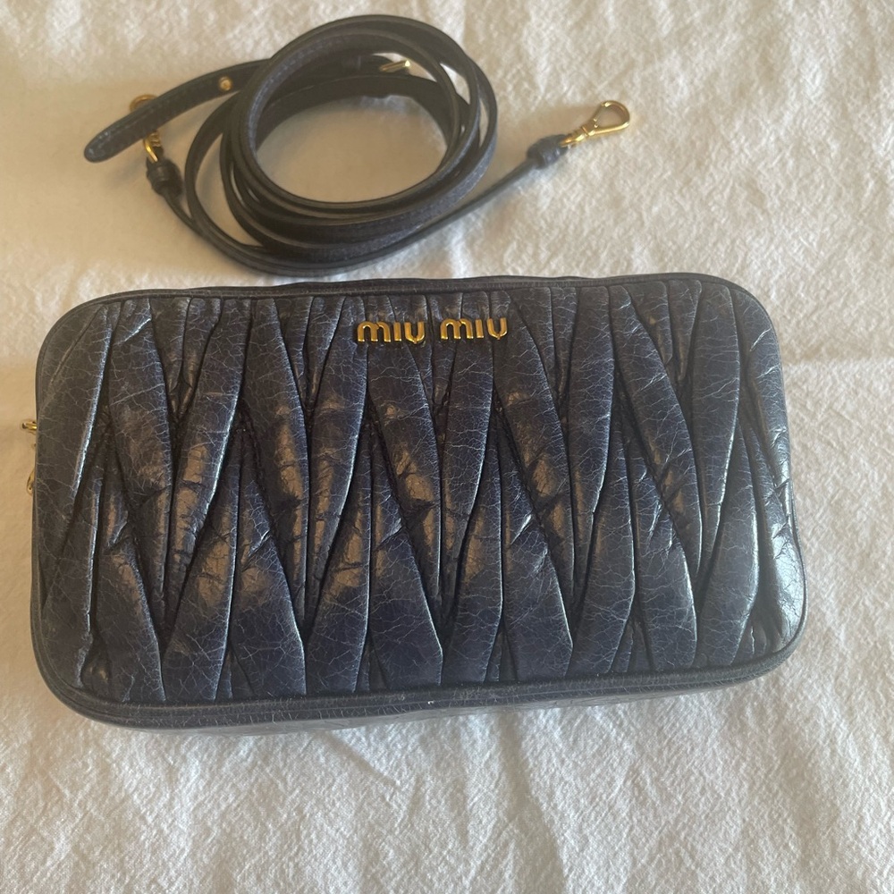 Miu Miu Blue Leather Crossbody Bag